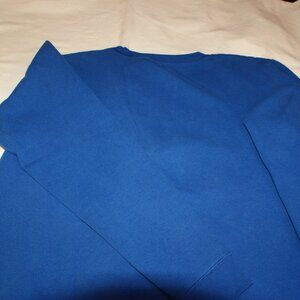 Blue Hanes Sweatshirt Long Sleeve Size Medium Cotton/Polyester